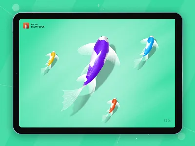Koi Fish Drawing art design design digital art digital illustration fish graphic design illustration koi fish sketchbook vector illustration