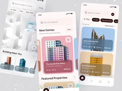 Real Estate App UI agent apartment building constructions house mobile mobile app ofspace property real estate real estate agency realestate realtor rent search ui uix ux