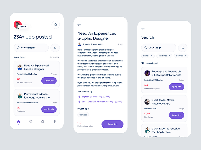 Job App UI designs, themes, templates and downloadable graphic elements ...