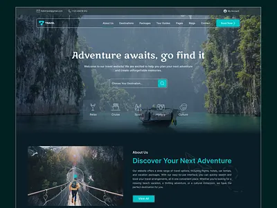 Travel Web Landing Page adventure agency book flight book hotel landing page otriz product design travel travel agency travel website trip trip webstie ui ui ux website world trip