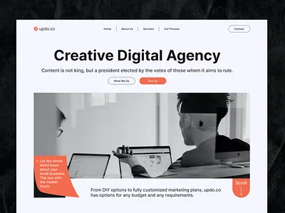 Marketing agency web 2023 agency landing page agency web agency website brand clean company design digital agency digital marketing header interface marketing agency trend ui ux web web design web header web interface