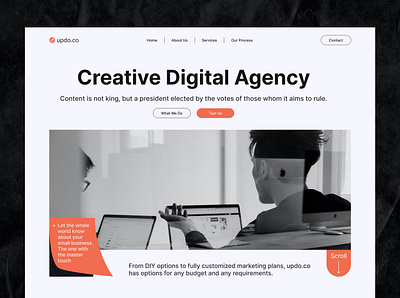 Marketing agency web 2023 agency landing page agency web agency website brand clean company design digital agency digital marketing header interface marketing agency trend ui ux web web design web header web interface