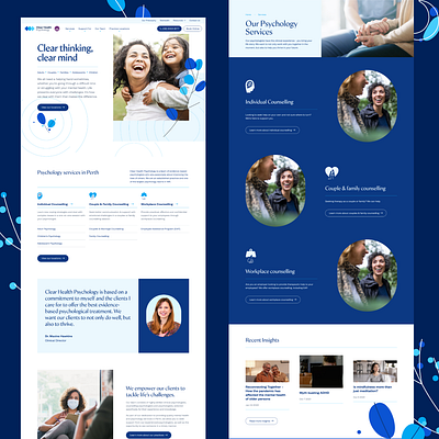 Clear Health Website blue color design illustration ui website