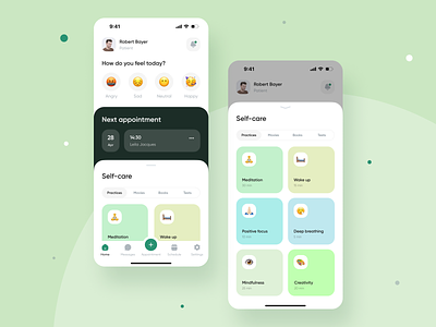 Self-care App UI app app interface app interfaces interface interface apps interfaces ios mobile mobile design ui