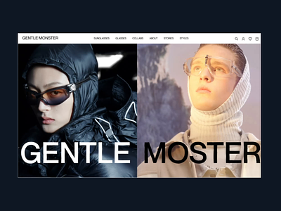 Gentle Monster | E-commerce redesign animation design ui ux web