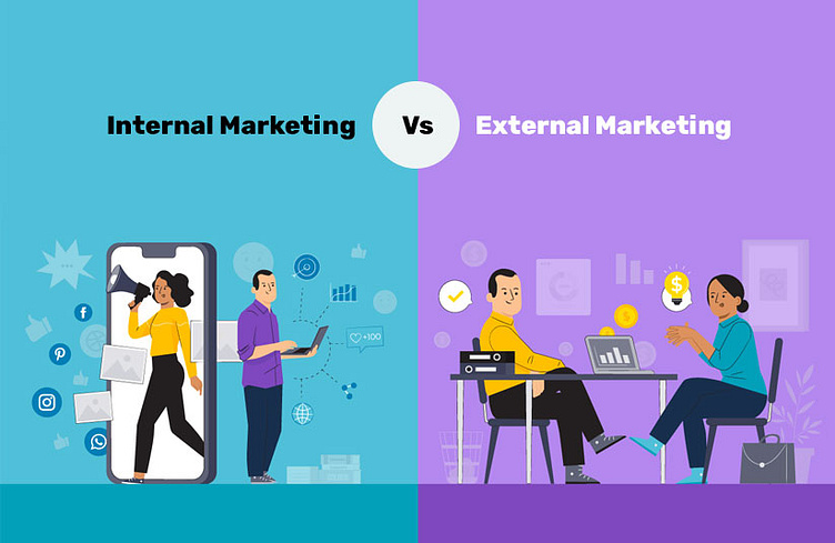 Internal Marketing Vs External Marketing by Our Business Ladder on Dribbble