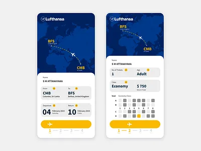 Lufthansa App UI Design app design branding design graphic graphicdesign ui user interface design