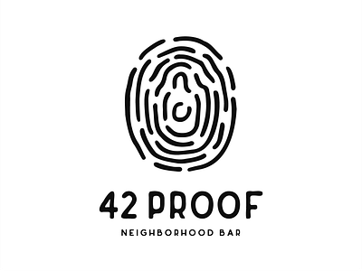 42 proof neighborhood bar 42 proof bar beer bottle branding design drink fingerprint for sale icon illustration logo logotype mark pint pub restaurant symbol vector wine