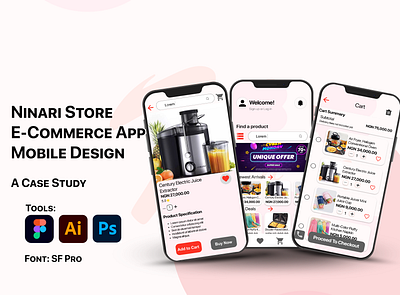 A Case Study: E-Commerce App Mobile Design app b design ecommerce mockup ui ux wireframe