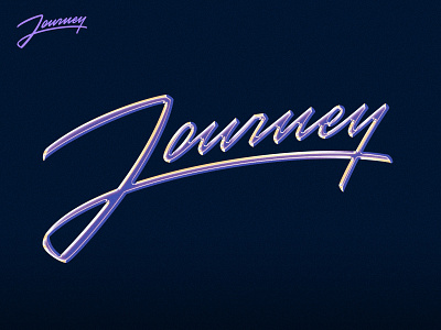 Journey 80s branding chrome handlettering identity journey lettering logo logotype purple retro script synthwave typography