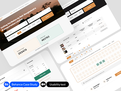 UX Case study of Bangladesh Railway Ticket Booking bangladesh railway card case study landingpage minimal product design prototype ticket booking uidesign usability test user flow user inteface user journey user research userinterface uxdesign web webdesign website website design