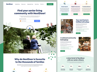 Senior living community non-profit organization website agency care community company design elderly family home house landing page living medical non profit old organization senior service web design website wellness