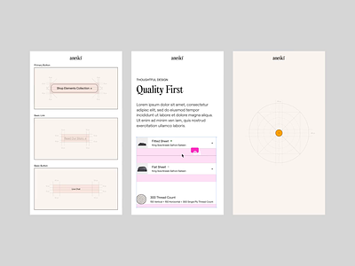 Aneski design system brand identity design system ecommerce grid guidelines typography ui ux website