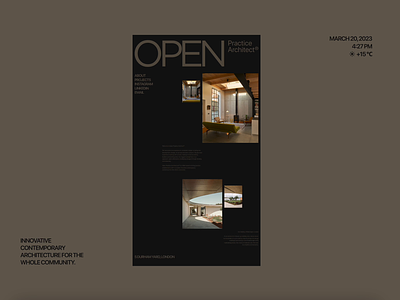 Open® / Architecture Website agency animation architect architectural architecture design interior landing loading screen minimal minimalist portfolio studio typography website