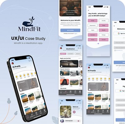 UX/UI Case Study Meditation App app branding design graphic design illustration meditation ui ux