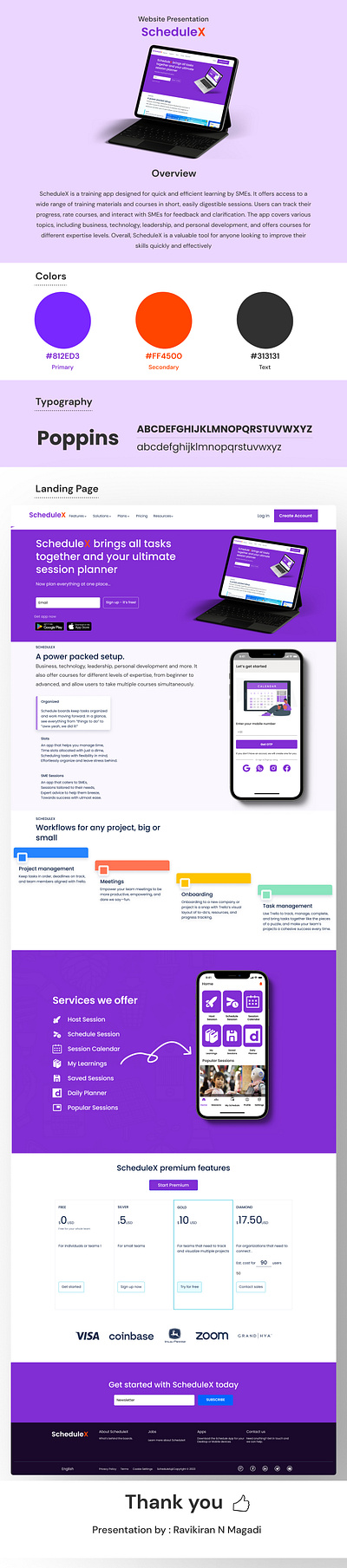 ScheduleX - Website Landing Page app design design ui ux