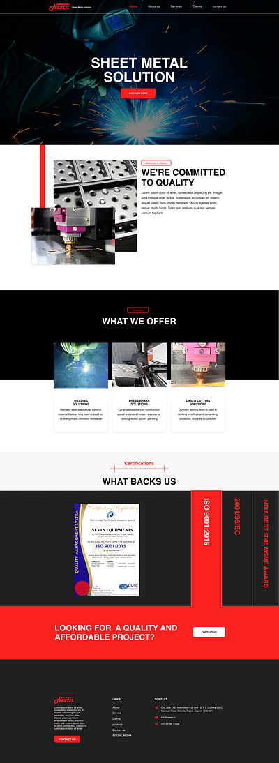 Industrial Website design / Nextn UI Design branding designs figma industrial website industry website design ui ui design uiux design web design webdesign website design
