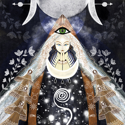 Moon graphic design illustration