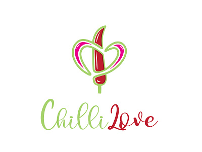 Chilli Love brand brand design brand identity branding branding design chiililove chilli cursive design green heart heartlogo hug illustration logo love nature redchilli vector