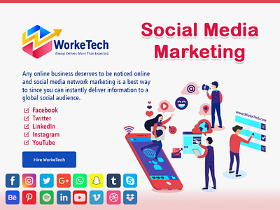 Social Media Marketing business campaigns network promotion services smm social marketing social media social media marketing worketech