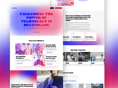 🏥 Buenavida - Hospital Landing Page Web Design company profile design trend digital health care figma health health care hospital landing page mesh gradient minimalist ui design uiux ux design web design