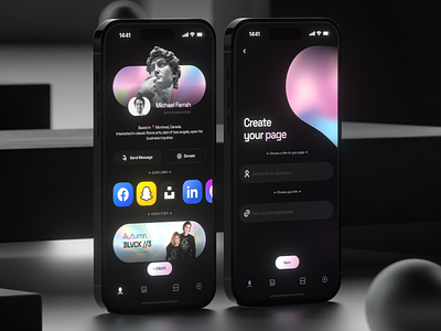 Hamsa :: Link Manager app clean dark design gradient inspiration link manager minimal ui ux visual