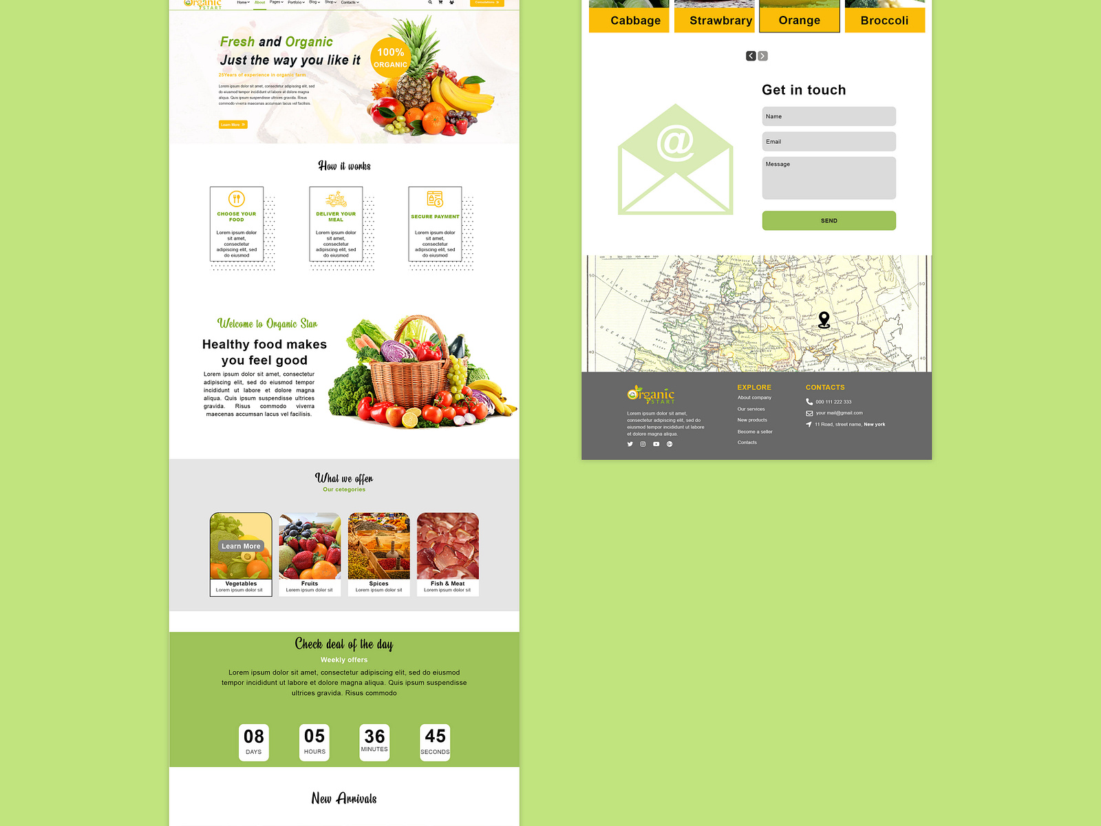 Organic Food UI/UX Landing page design by webgive on Dribbble