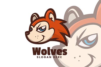 Wolves animal branding cute mascot design graphic design illustration logo vector