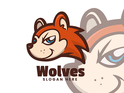 Wolves animal branding cute mascot design graphic design illustration logo vector