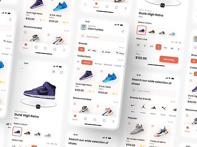 UI UX Design for Shoe E-commerce App app design intutivedesign ui ui design uiux uiux design userexperience userinterface ux ux design