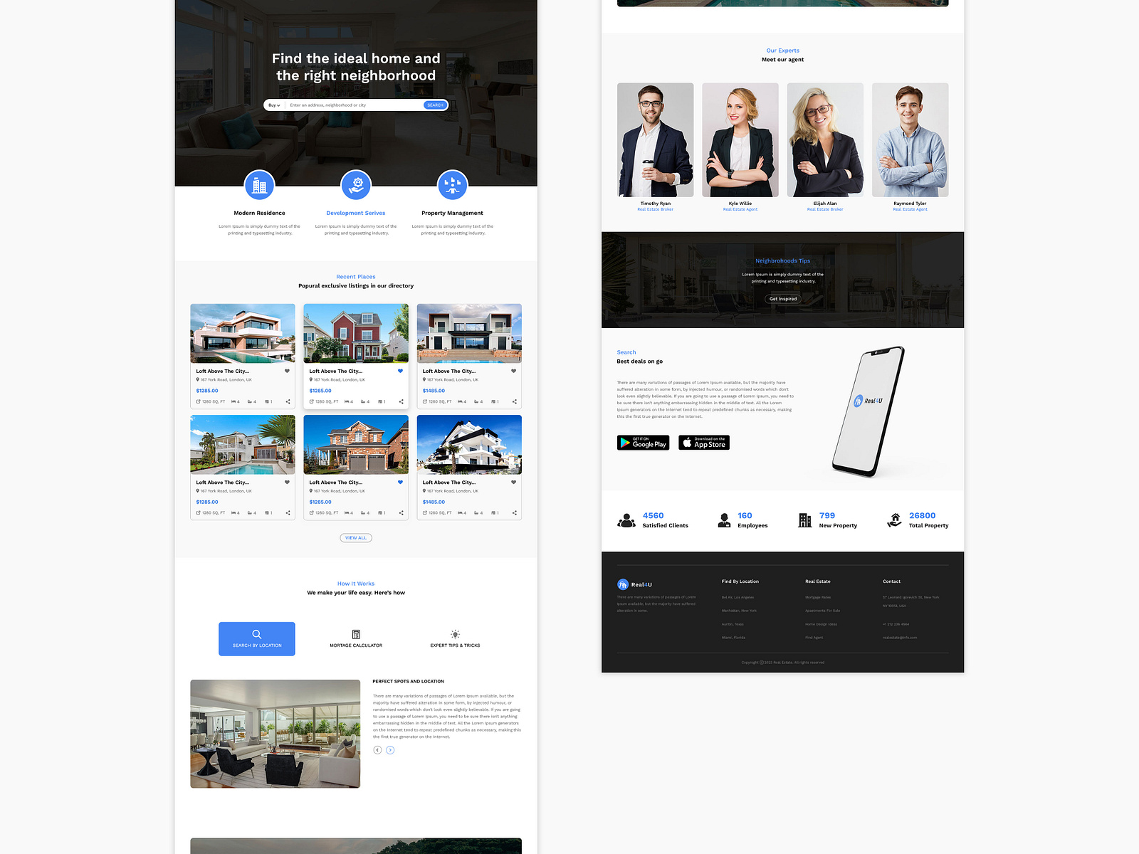 Real Estate UI/UX Landing page design by webgive on Dribbble