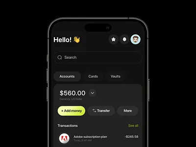 Cashless Fintech app admin app banking cash dark mode dashboard finance financial fintech management minimal mobile money pay payment tool ui user interface ux wallet