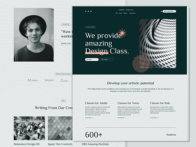 Glidig Design Class Website design design class green minimalism product design ui uiux design ux web design