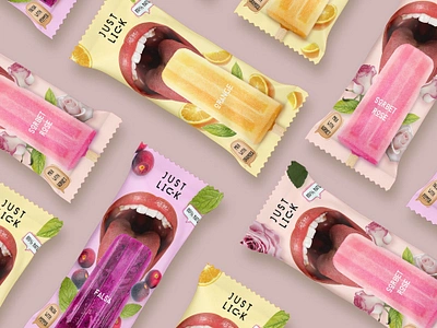 Just Lick Popsicle Packaging Design adobe illustrator adobe photoshop design mockup packaging popsicle print