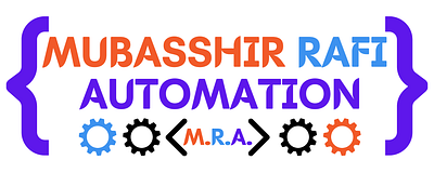 Logo of "Mubasshir Rafi Automation". app branding design graphic design illustration logo typography vector