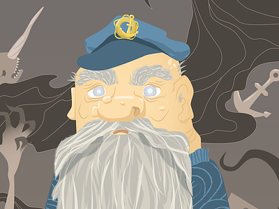 Old Captain. Illustration book illustration captain cartoon character design illustration nightmare old man skipper vector