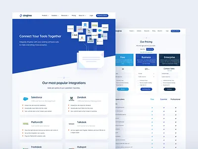 Zingtree Website 3d graphic design illustration inner page landing page website