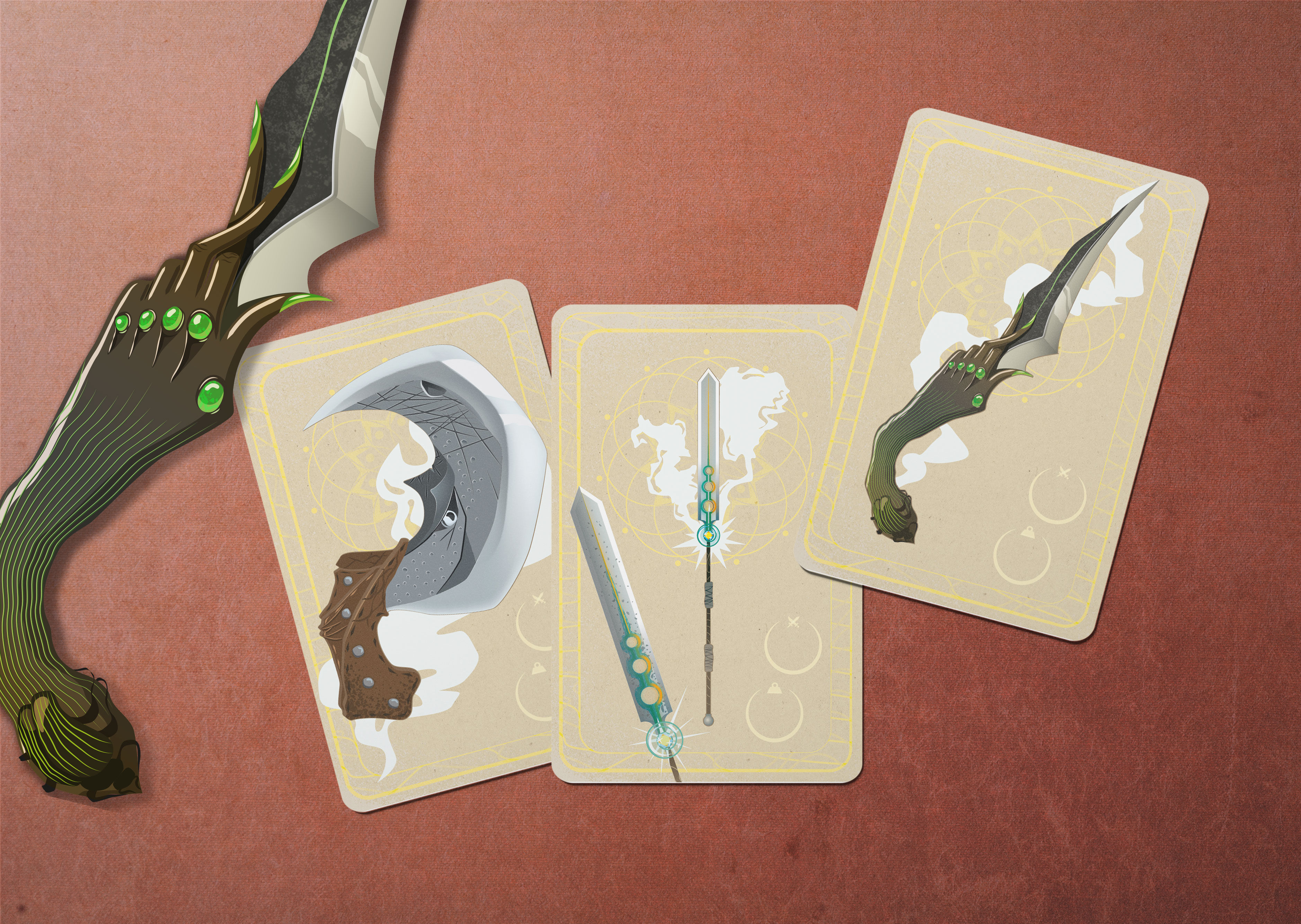 Playing cards for tabletop games. Polearm and daggers cards game dagger dnd dnd art dnd card fantasy fantasy weapon illustration playing card playing cards polearm tabletop game vector