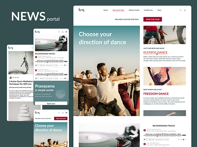 News about wellness adaptive dance design mobile site tracks ui ux web yoga