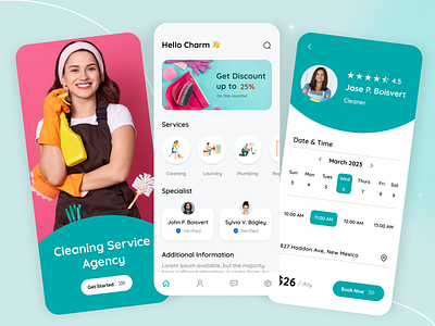 Cleaning Service Mobile App app design app ui app ux behance cleaning app ui cleaning services daily design design studio dribbble figma graphic design mobile ui ui ui bucket ui design ui trends uiux uiux design ux ux design