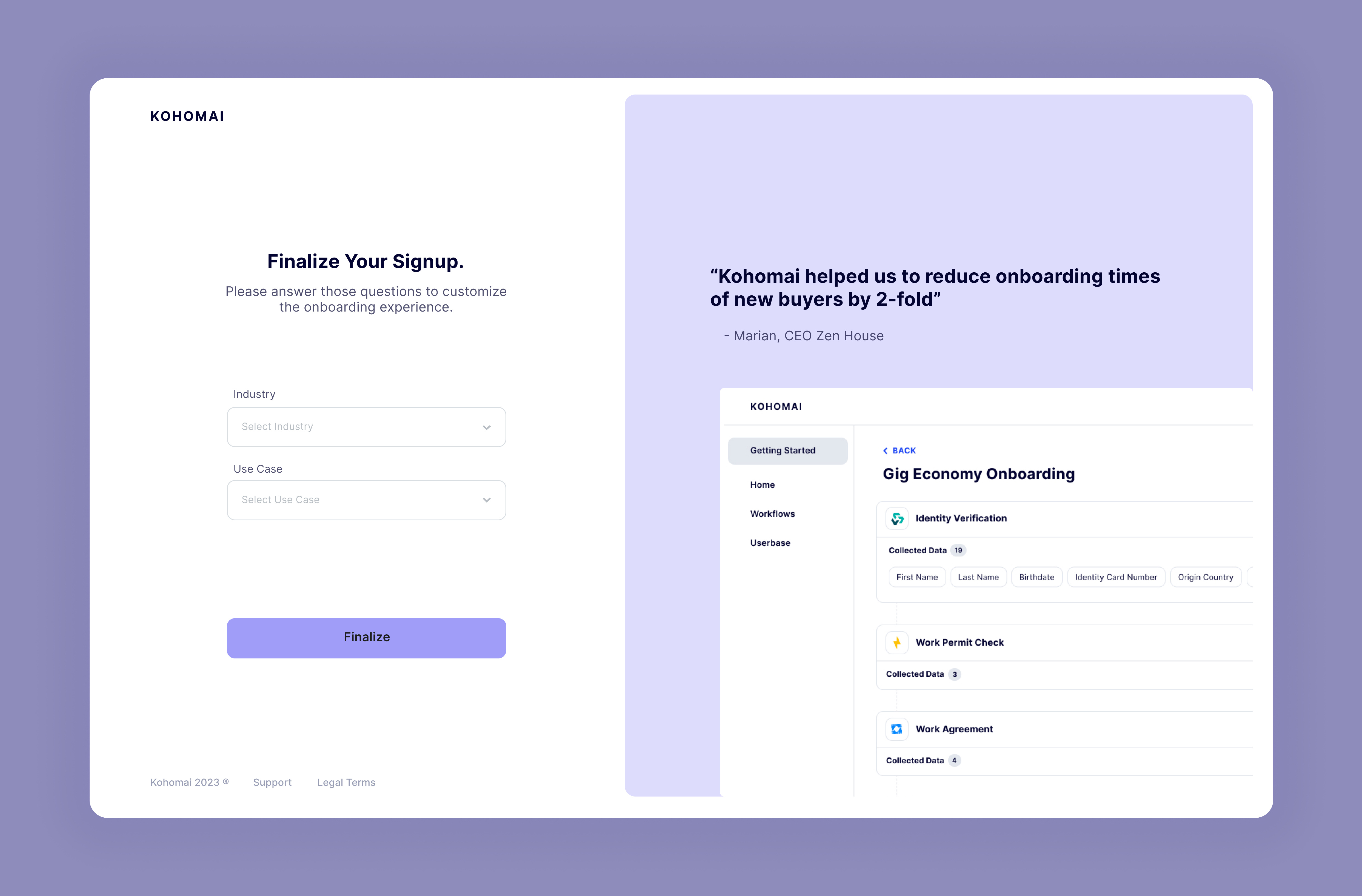 Sign up - B2B SaaS Company animation app app design design login sign up ui website