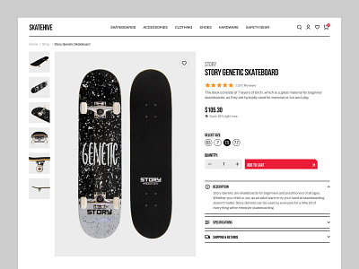 Product Page | Skateboard Ecommerce Website clean ui ecommerce ecommerce website minimal minimal store product product page skate skateboard ecommerce website skateboarding store website ui ui design web shop website