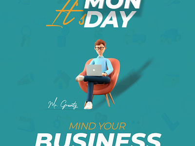 Monday Ads 3d app branding design graphic design illustration typography