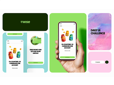 Wise - Login and onboading animation branding case study design system digital wallet mobile app design prototype ui usability ux visual design wallet wise