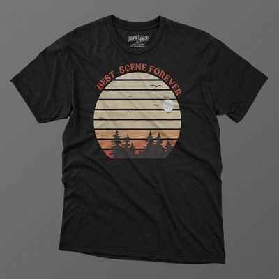 Summer T-shirt Design. branding design graphic design illustration pine tree t shirt summer t shirt sunset t shirt t shirt design typography vector vector t shirt