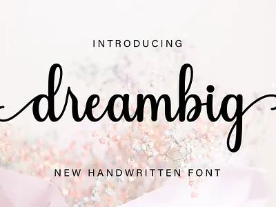 Dreambig Handwritten Font crafting font font handwritten illustration ligature font monoline new font pua script script font silhouette spring summer swash font