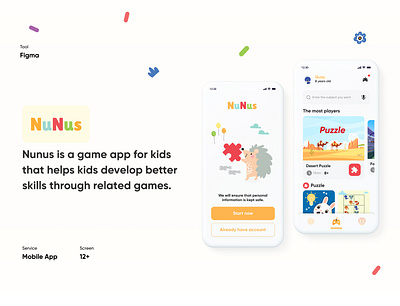 Nunus - Ui Kids Game Mobile App game ui mobile app ui