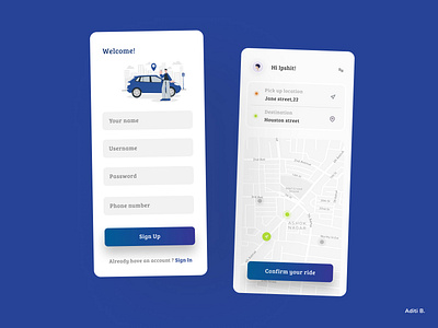 Ride hailing app. app booking cab design hailing mobile ride taxi ui
