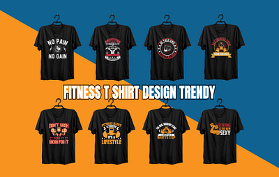FITNESS / GYM T-SHIRTS DESIGN branding custom t shirt fitness graphic design gym t shirt t shirt design bundle trendy t shirt typography vintage t shirt