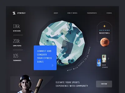 Sports Community Landing Page minimalism ui ux webdesign website